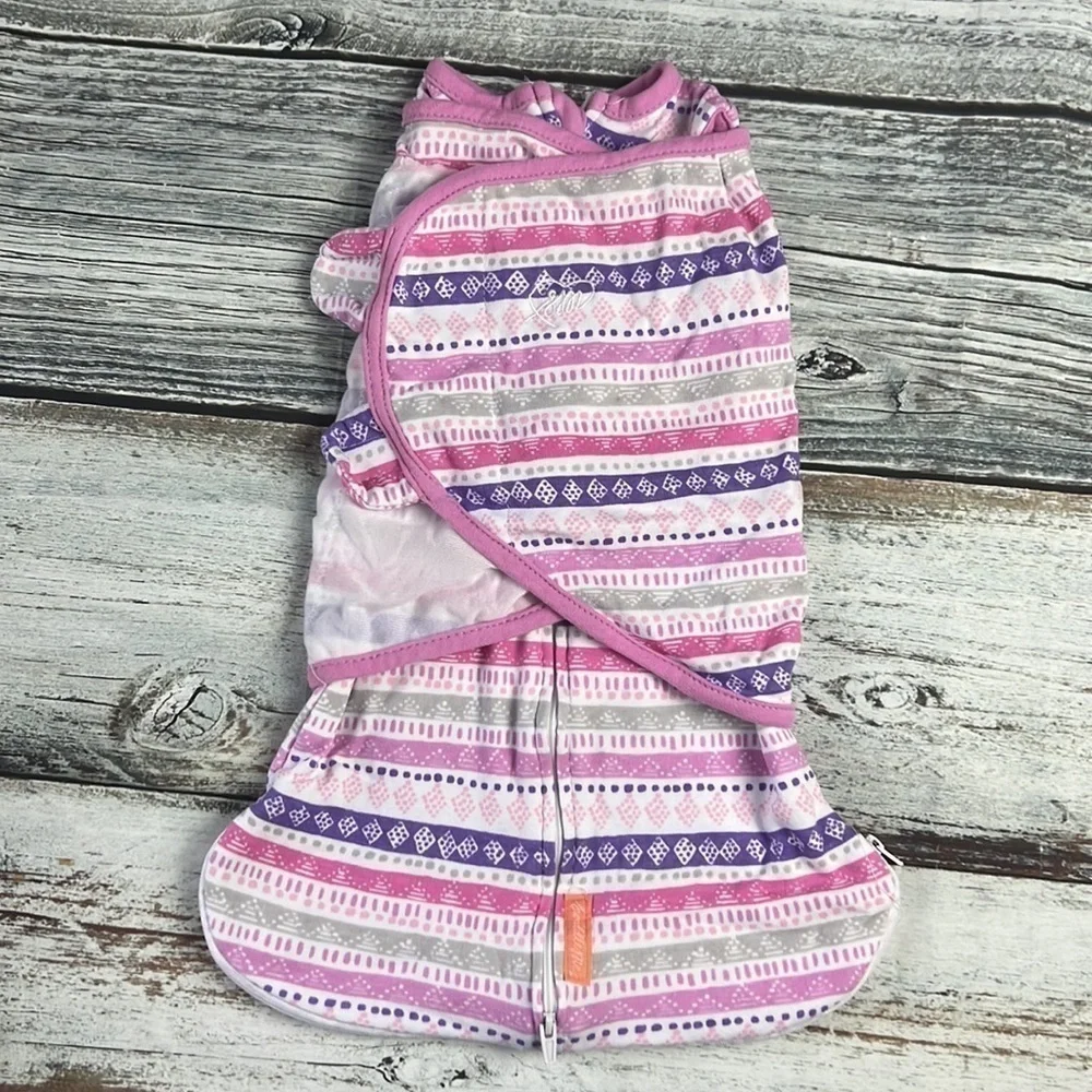 SwaddleMe Room To Grow With Purple/Pink-Grey Color Swaddle Size S/M to 0-6 mos